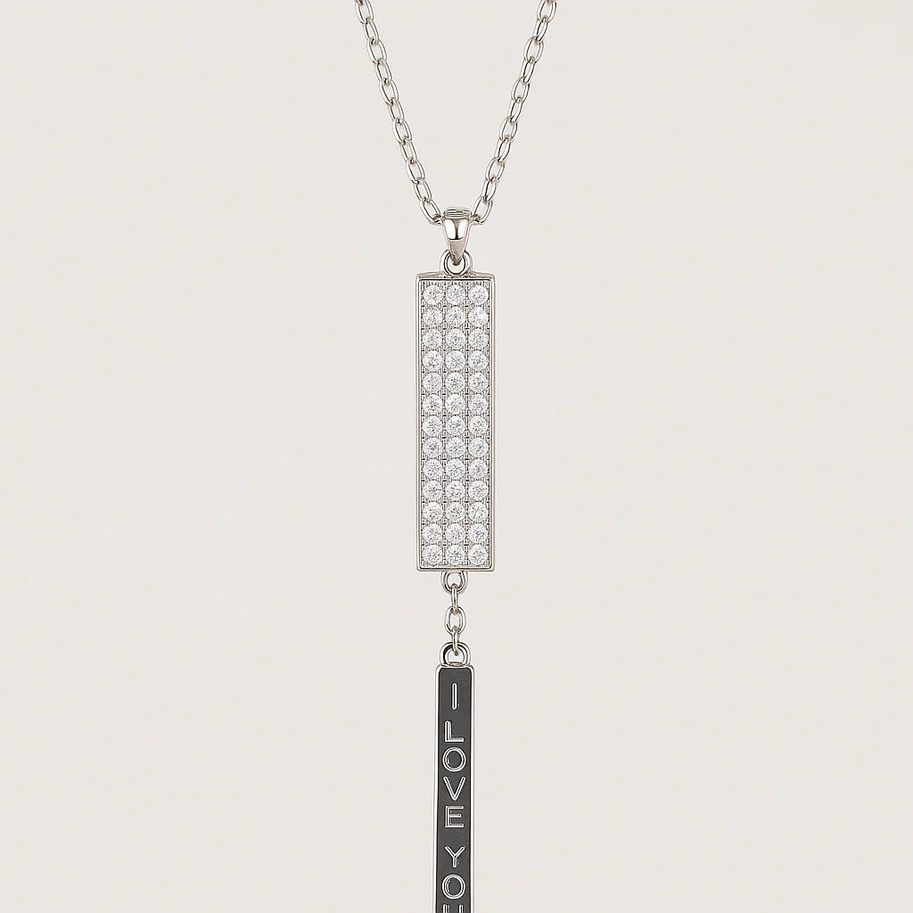 Silver Love Bar Pendant