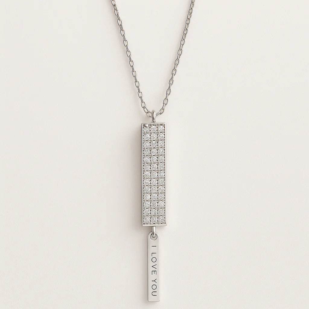 Silver Love Bar Pendant