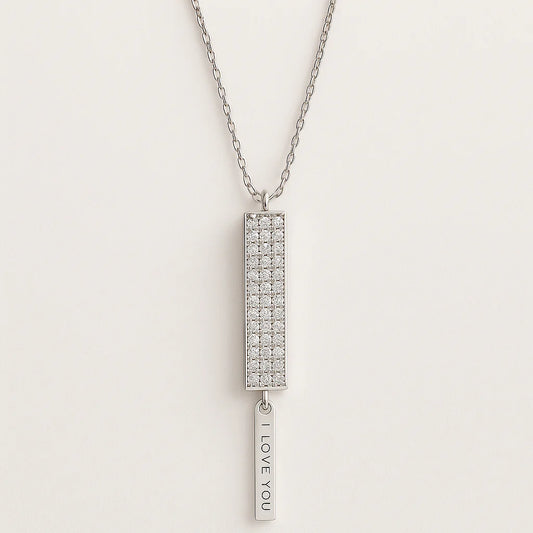 Silver Love Bar Pendant