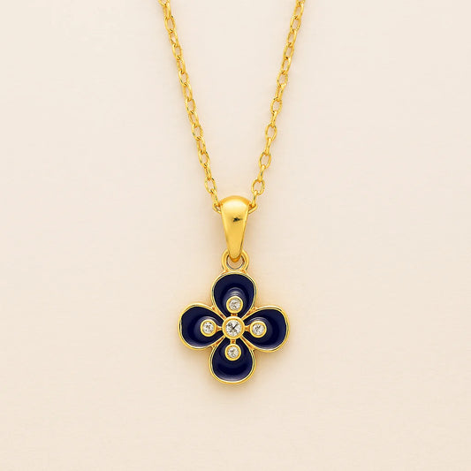 Sapphire Blossom Pendant Set