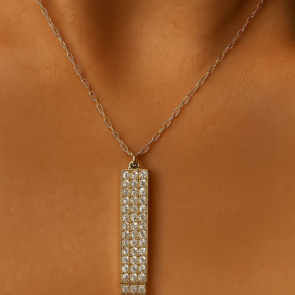 Silver Love Bar Pendant