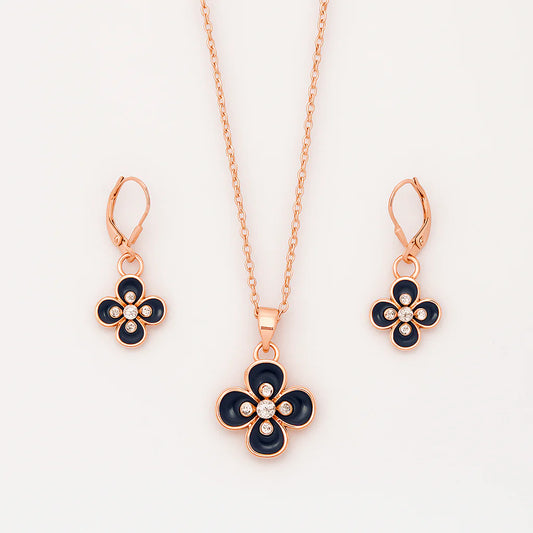 Sapphire Blossom Pendant Set