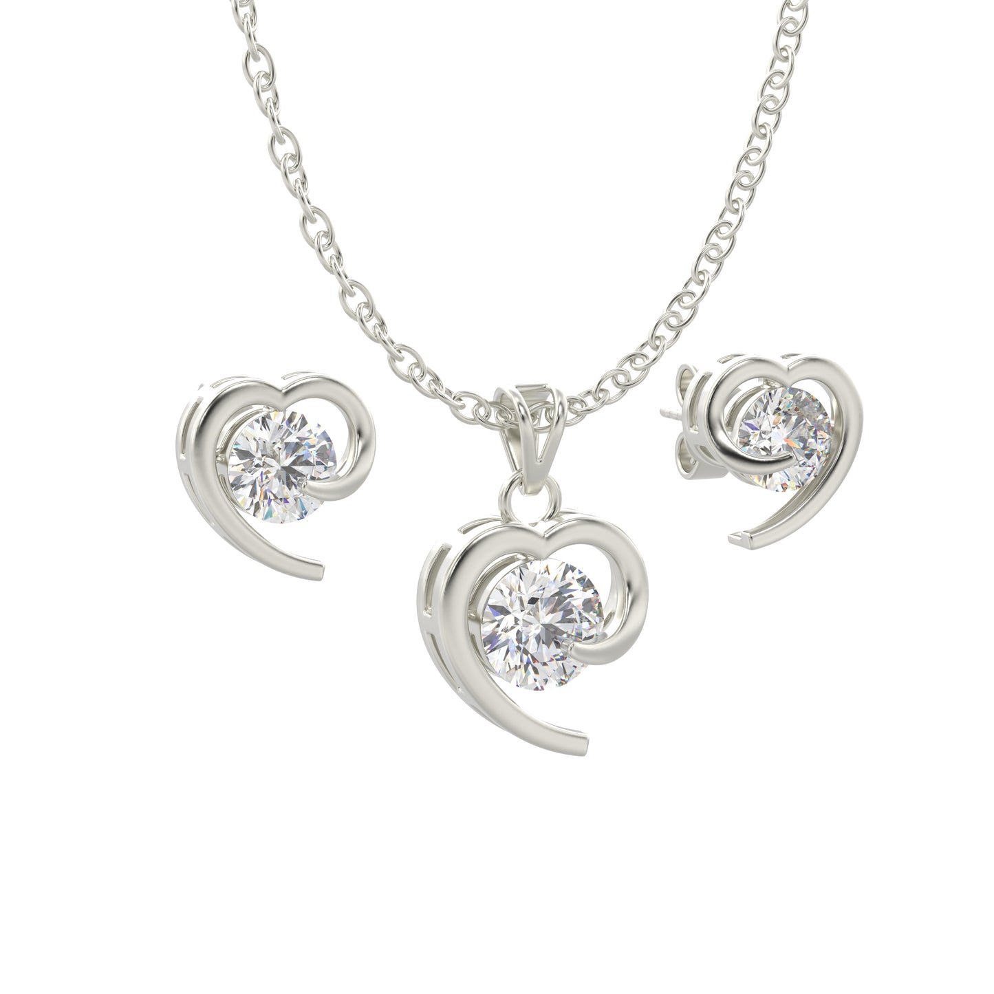 Silver Mystique Romance Pendant Set