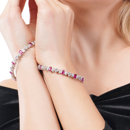 Silver Pink Magic Of Imagination Bangle