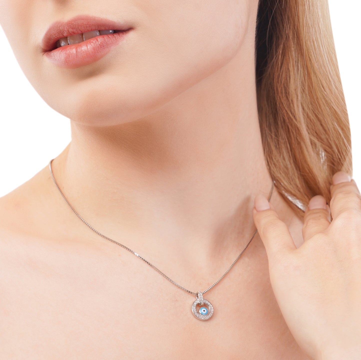 Silver Chary Eye Shield Pendant