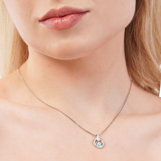 Silver Chary Eye Shield Pendant