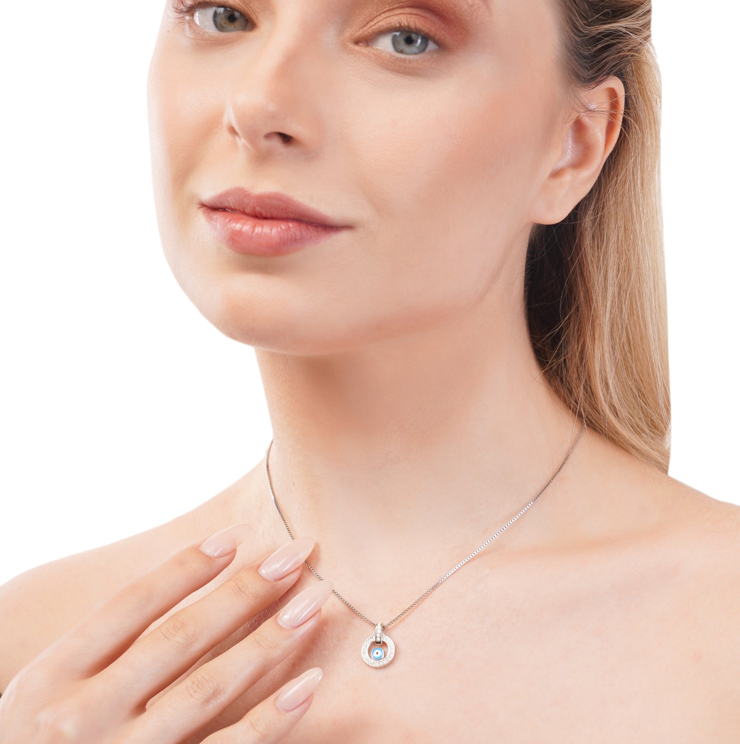 Silver Chary Eye Shield Pendant