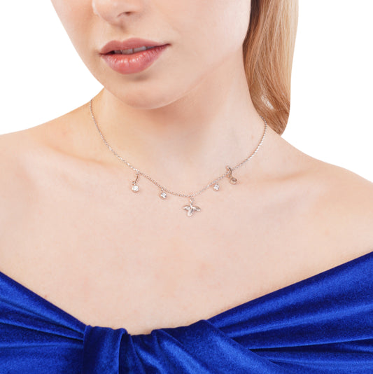 Silver Flower Star Constellation Pendant