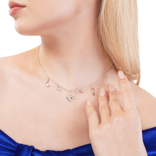 Silver Flower Star Constellation Pendant