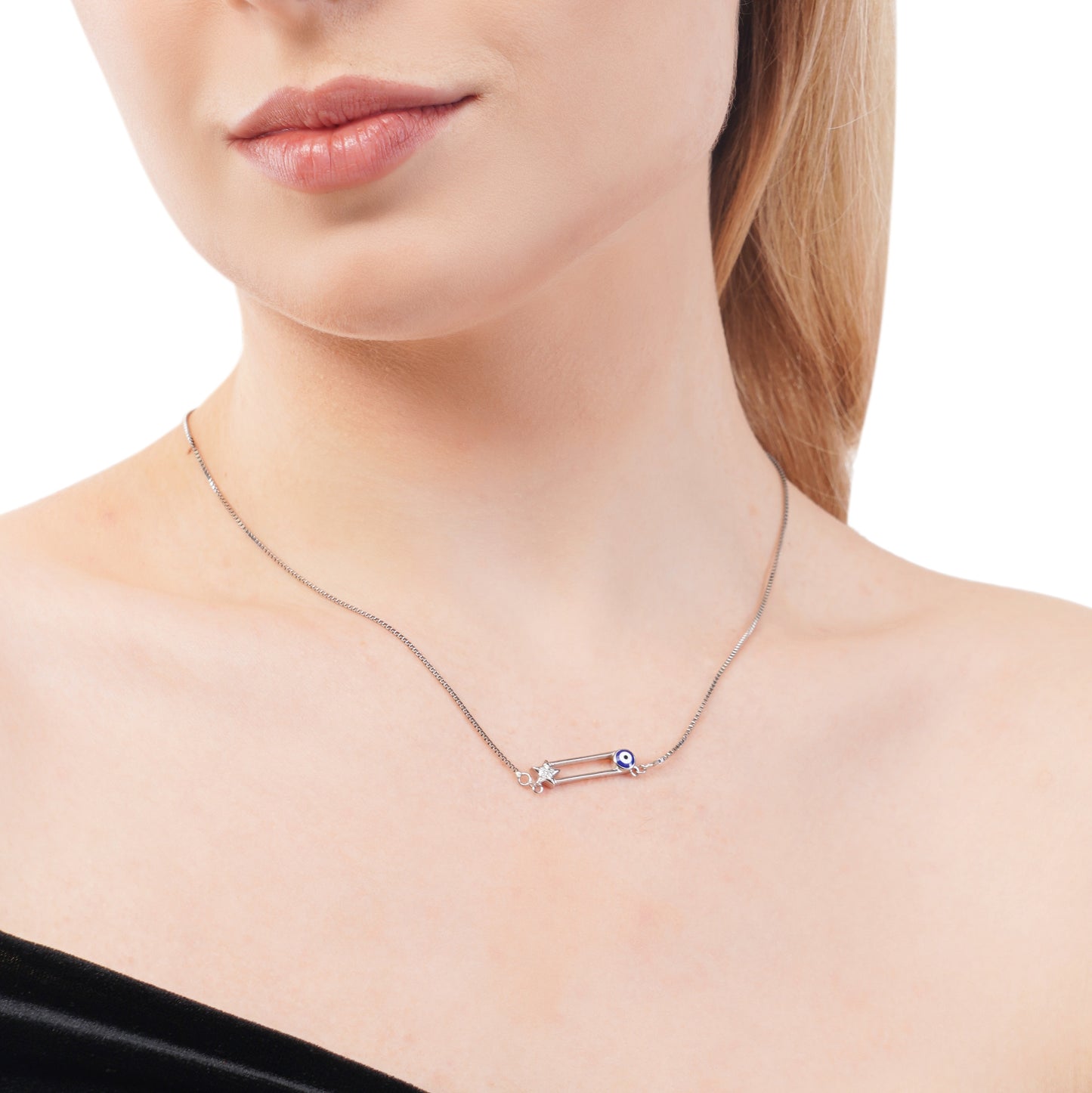 Silver Dreamwave Evil Eye Pendant