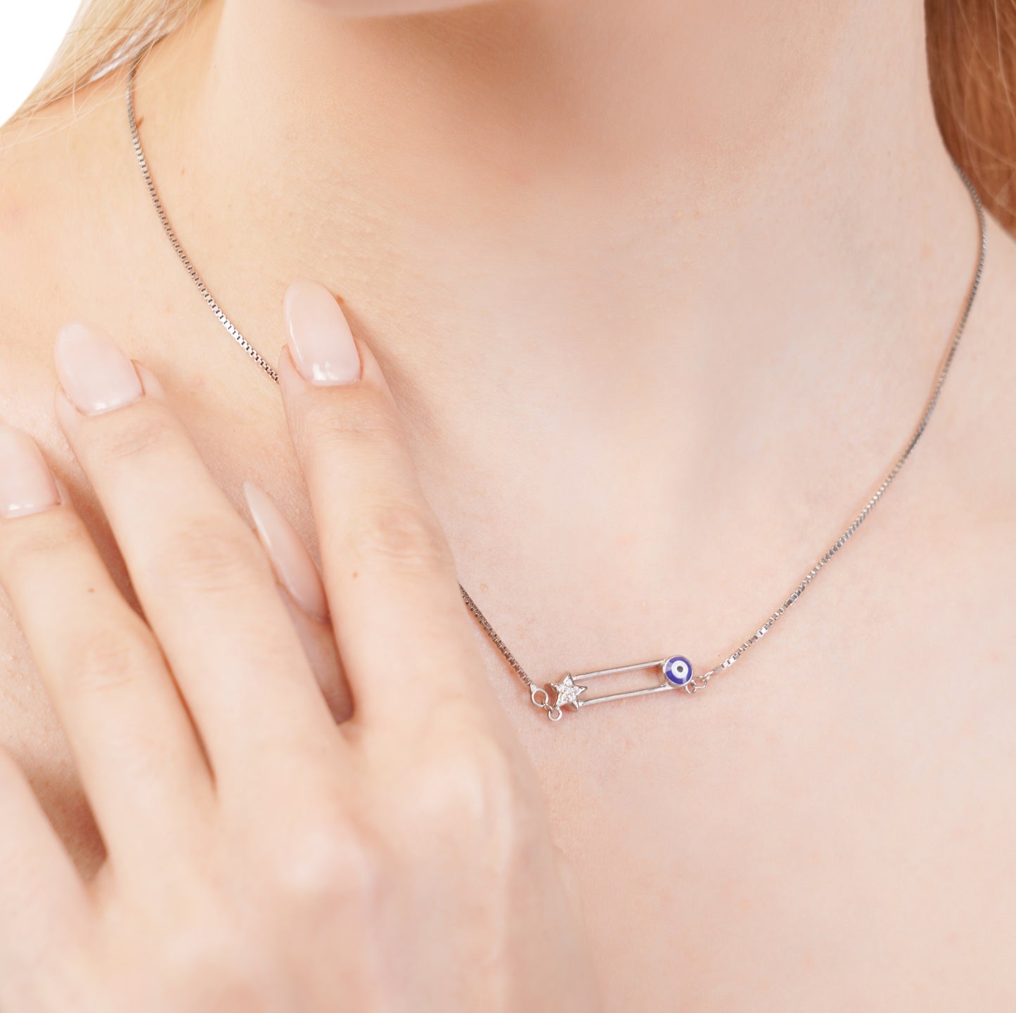 Silver Dreamwave Evil Eye Pendant